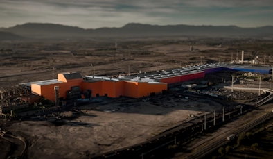 Logo Deacero detras de cactus