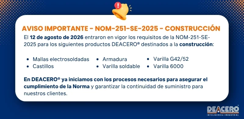 Aviso DEACERO 2026