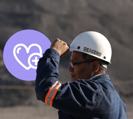 Trabajador con icono de corazon